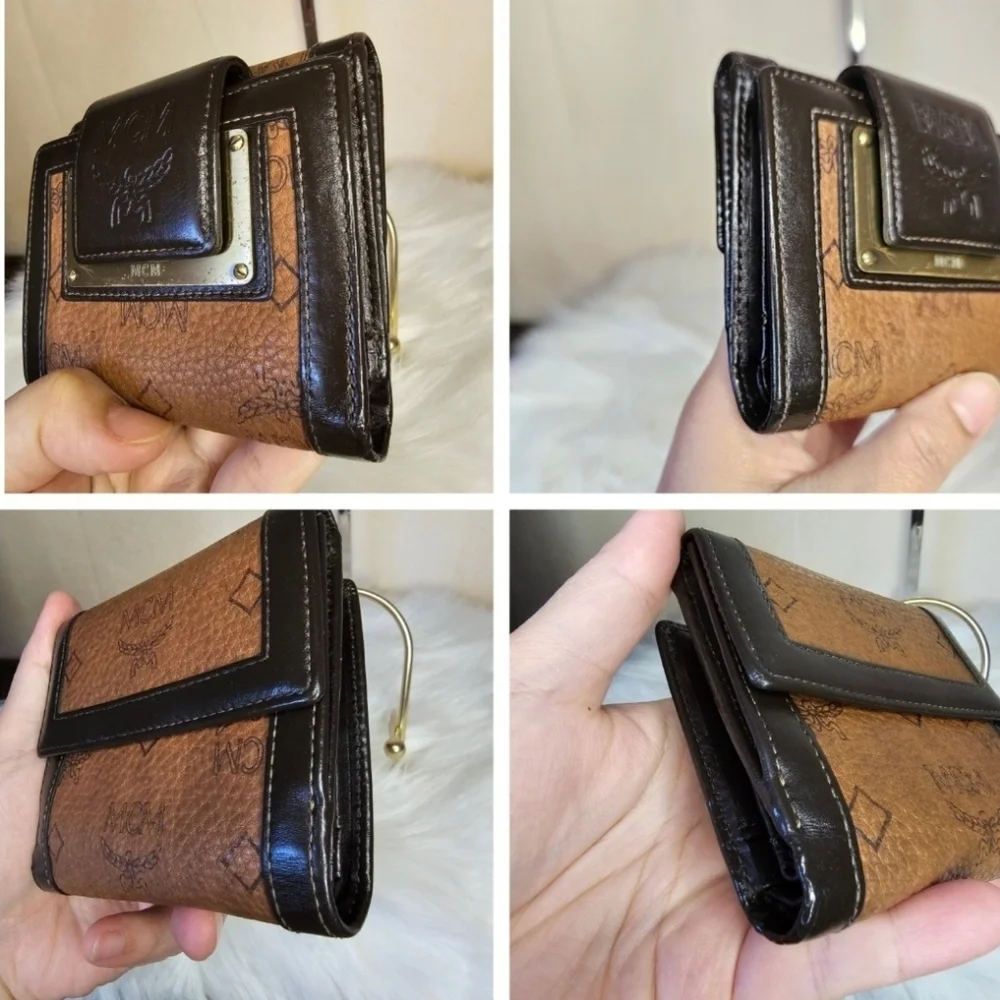 🤎▪️MCM▪️ brown cognac small compact wallet